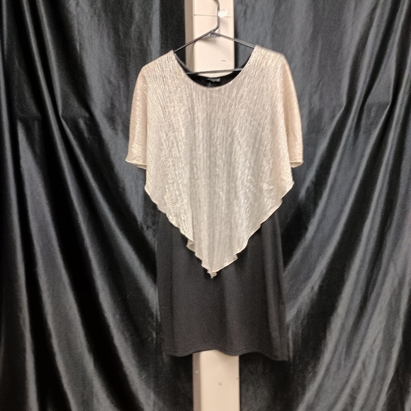 Enfocus Studio Black and Gold Asymmetrical Cocktail Dress - Picture 10 of 15